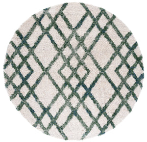 Safavieh Berber Shag Runner 2X6 Ivory Green Plush 1-1/8" Pile Power-Loomed Turkey Durable Polypropylene Elegance BER214C-26