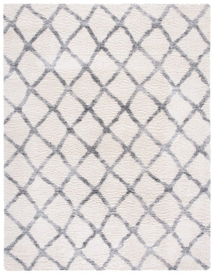Safavieh Berber Shag Diamond Trellis Polypropylene Rug Plush Ivory Grey Living Room Floor BER215B-8