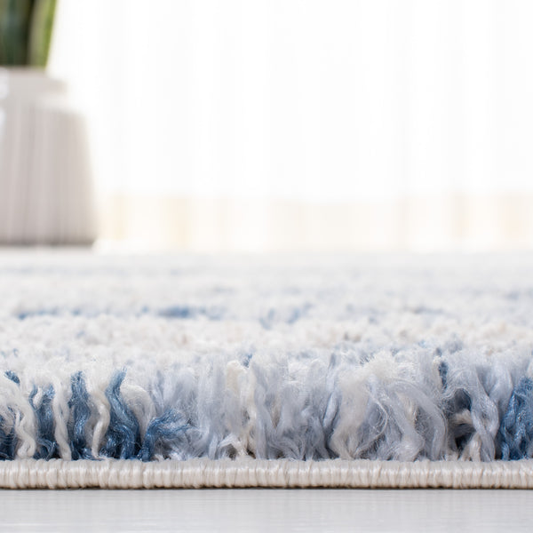 Safavieh Berber Shag & Flokati Rug - Luxurious Turkish Design With Abstract Pattern For Stylish Home Decor Beige ,Blue Polypropylene Ber219b-216