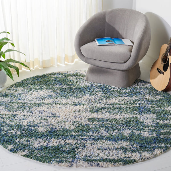 Safavieh Berber Shag & Flokati Rug - Luxurious Turkish Design With Abstract Pattern For Stylish Home Decor Green ,Beige Polypropylene Ber219y-216