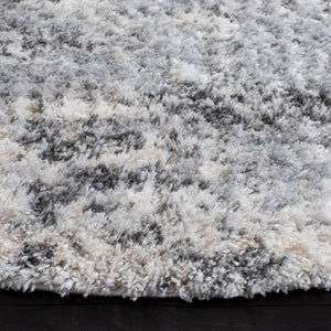 Safavieh Berber Round Shag Rug Ivory Grey Flokati Pile Soft Polypropylene Accent for Living Rooms BER272A-4R