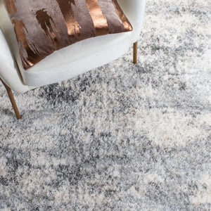 Safavieh Berber Shag Plush Ivory Grey Power Loomed Polypropylene Rug for Cozy Living Spaces BER272A-4SQ