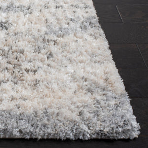 Safavieh Berber Shag Plush Ivory Grey Power Loomed Polypropylene Rug for Cozy Living Spaces BER272A-4SQ