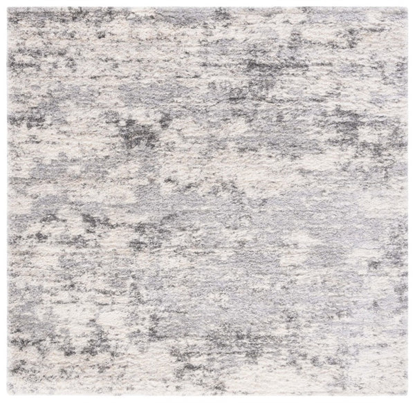 Safavieh Berber Shag Plush Ivory Grey Power Loomed Polypropylene Rug for Cozy Living Spaces BER272A-4SQ