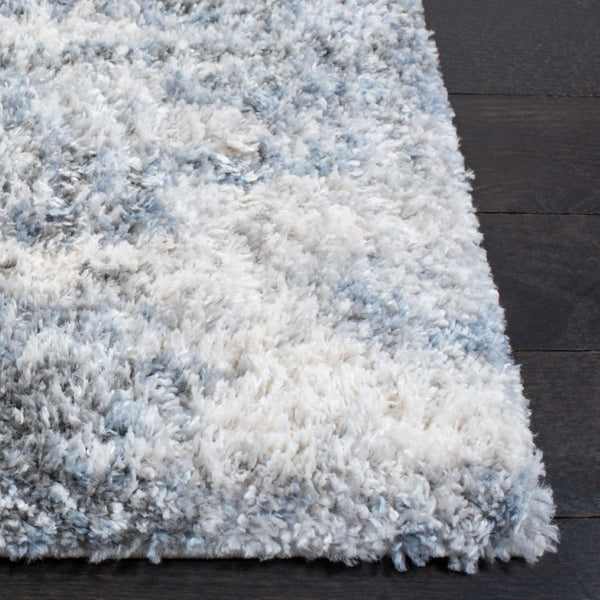 Safavieh Berber Shag Polypropylene Runner Soft Ivory Grey Pile for Hallways and Entryways 2' x 14' BER273A-214