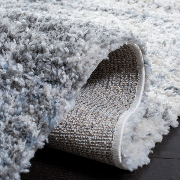 Safavieh Berber Shag Polypropylene Runner Soft Ivory Grey Pile for Hallways and Entryways 2' x 14' BER273A-214