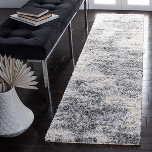 Safavieh Berber Shag Polypropylene Runner Soft Ivory Grey Pile for Hallways and Entryways 2' x 14' BER273A-214