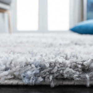 Safavieh Berber Shag Polypropylene Runner Soft Ivory Grey Pile for Hallways and Entryways 2' x 16' BER273A-216
