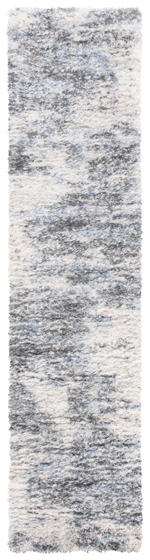 Safavieh Berber Shag Polypropylene Runner Soft Ivory Grey Pile for Hallways and Entryways 2' x 16' BER273A-216