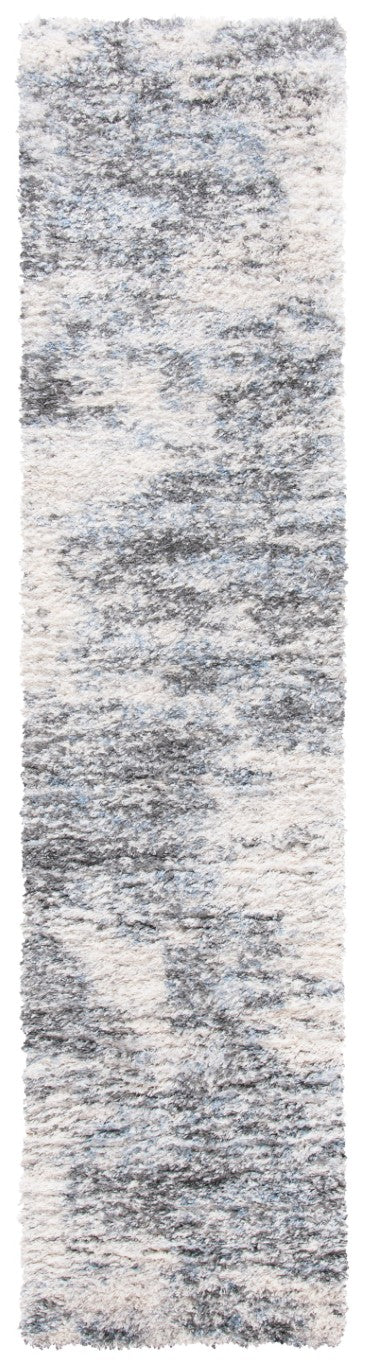 Safavieh Berber Shag Polypropylene Runner Soft Ivory Grey Pile for Hallways and Entryways 2' x 16' BER273A-216