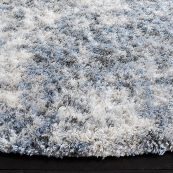 Safavieh Berber Shag Deep Pile Polypropylene Rug for Living Room Bedroom Soft Neutral Texture Ivory Grey Round BER274A-5R