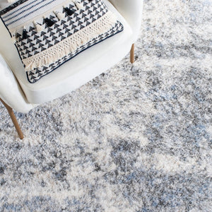 Safavieh Berber Shag Deep Pile Polypropylene Rug for Living Room Bedroom Soft Neutral Texture Ivory Grey Square BER274A-5SQ