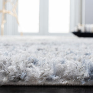 Safavieh Berber Shag Deep Pile Polypropylene Rug for Living Room Bedroom Soft Neutral Texture Ivory Grey Square BER274A-5SQ