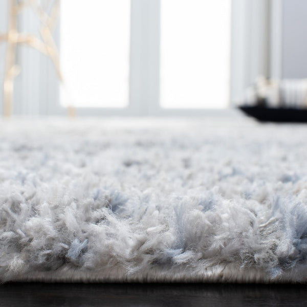Safavieh Berber Shag Deep Pile Polypropylene Rug for Living Room Bedroom Soft Neutral Texture Ivory Grey Square BER274A-5SQ
