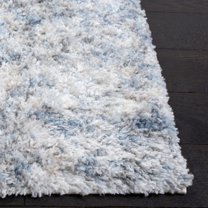 Safavieh Berber Shag Deep Pile Polypropylene Rug for Living Room Bedroom Soft Neutral Texture Ivory Grey Square BER274A-5SQ