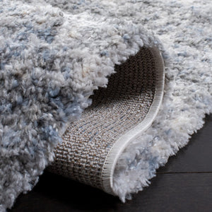 Safavieh Berber Shag Deep Pile Polypropylene Rug for Living Room Bedroom Soft Neutral Texture Ivory Grey Square BER274A-5SQ