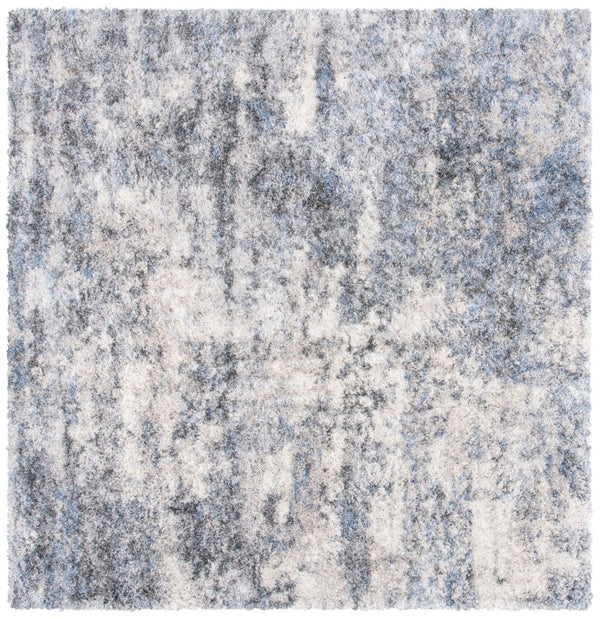 Safavieh Berber Shag Deep Pile Polypropylene Rug for Living Room Bedroom Soft Neutral Texture Ivory Grey Square BER274A-5SQ