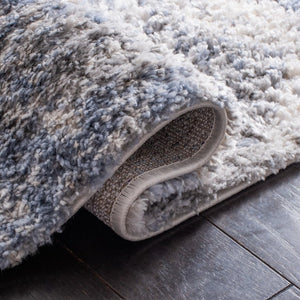 Safavieh Berber Shag Polypropylene Runner Rug Ivory Blue Plush Pile for Hallway Entryway 2' x 16' BER274B-216