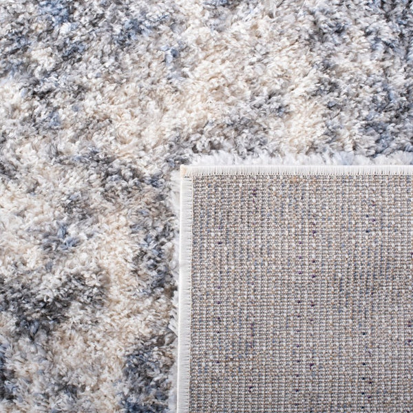Safavieh Berber Shag Polypropylene Runner Rug Ivory Blue Plush Pile for Hallway Entryway 2' x 16' BER274B-216