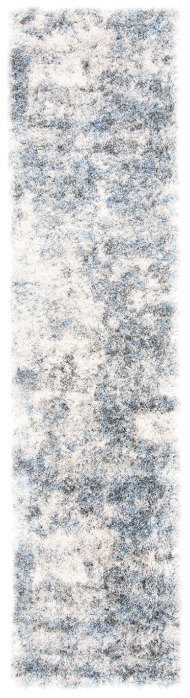 Safavieh Berber Shag Polypropylene Runner Rug Ivory Blue Plush Pile for Hallway Entryway 2' x 16' BER274B-216