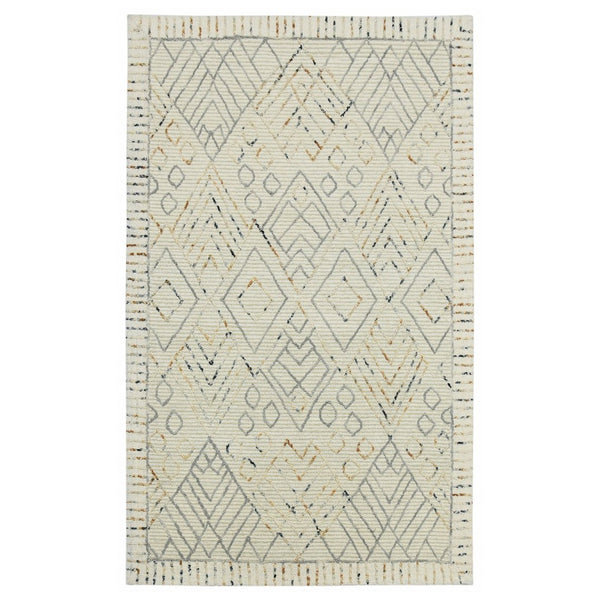 Amer Rugs Berlin Farmhouse Geometric Hand-hooked Wool Area Rug – Trendy Style For Timeless Home Elegance Ivory Wool Ber30203