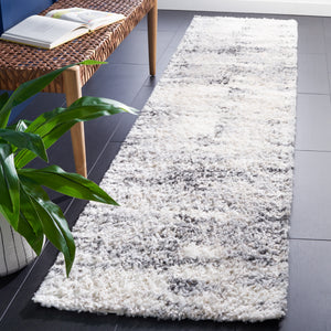 Safavieh Berber Shag Area Rug - Luxurious Plush Comfort With Abstract Design For Modern Living Spaces Grey ,Ivory Polypropylene Pile Ber404f-6