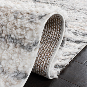 Safavieh Berber Shag Area Rug - Luxurious Plush Comfort With Abstract Design For Modern Living Spaces Grey ,Ivory Polypropylene Pile Ber404f-6
