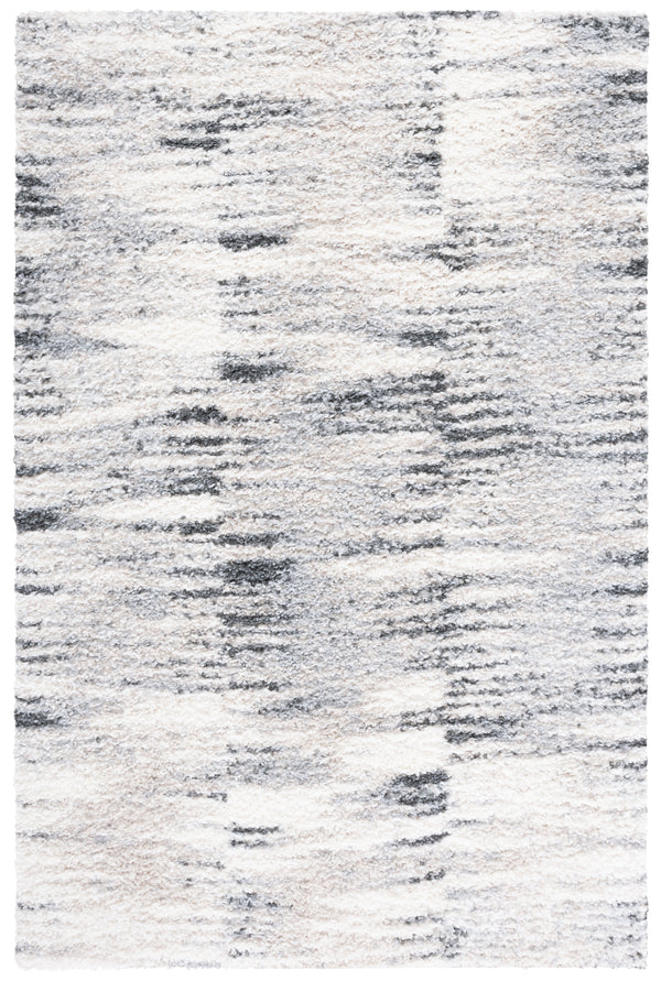 Safavieh Berber Shag Area Rug - Luxurious Plush Comfort With Abstract Design For Modern Living Spaces Grey ,Ivory Polypropylene Pile Ber404f-6