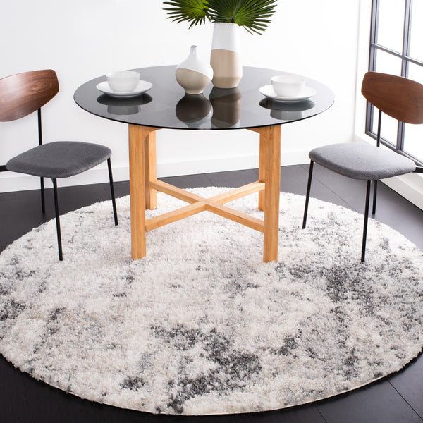 Safavieh Berber Shag Area Rug - Luxurious Turkish Design With Abstract Pattern For Elegant Home Decor Ivory ,Grey Polypropylene Pile Ber408a-6