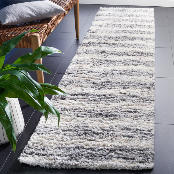 Safavieh Berber Shag Area Rug In Charcoal Grey - Luxurious 6'7" X 8'7" Plush Non-shedding Design For Any Space Charcoal ,Grey Polypropylene Pile Ber412h-6