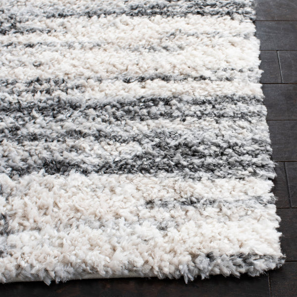 Safavieh Berber Shag Area Rug In Charcoal Grey - Luxurious 6'7" X 8'7" Plush Non-shedding Design For Any Space Charcoal ,Grey Polypropylene Pile Ber412h-6