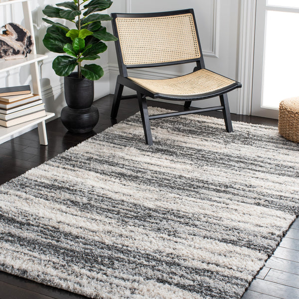 Safavieh Berber Shag Area Rug In Charcoal Grey - Luxurious 6'7" X 8'7" Plush Non-shedding Design For Any Space Charcoal ,Grey Polypropylene Pile Ber412h-6