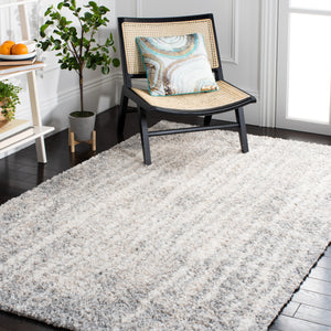 Safavieh Berber Shag Area Rug - Luxurious Power Loomed Design For Elegant Home Decor And Lasting Comfort Grey ,Ivory Polypropylene Pile Ber416f-6