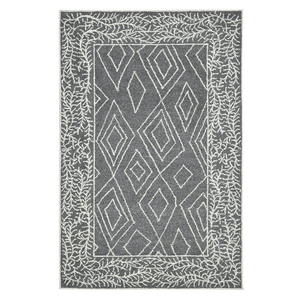 Amer Rugs Berlin Farmhouse Geometric Hand-hooked Wool Area Rug – Trendy Style For Timeless Home Elegance Dark Gray Wool Ber50203