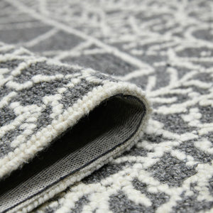 Amer Rugs Berlin Farmhouse Geometric Hand-hooked Wool Area Rug – Trendy Style For Timeless Home Elegance Dark Gray Wool Ber50203