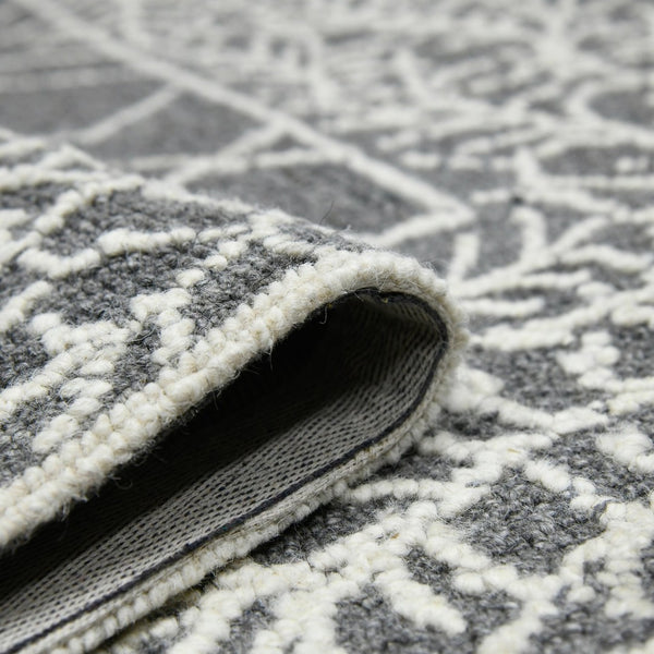 Amer Rugs Berlin Farmhouse Geometric Hand-hooked Wool Area Rug – Trendy Style For Timeless Home Elegance Dark Gray Wool Ber50203