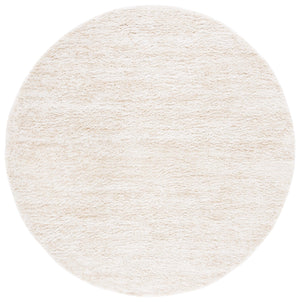Safavieh Berber Round Area Rug - Luxurious Modern Shag In Ivory And Beige, Perfect For Cozy Living Spaces Ivory ,Beige Polyester Pile Ber563a-26