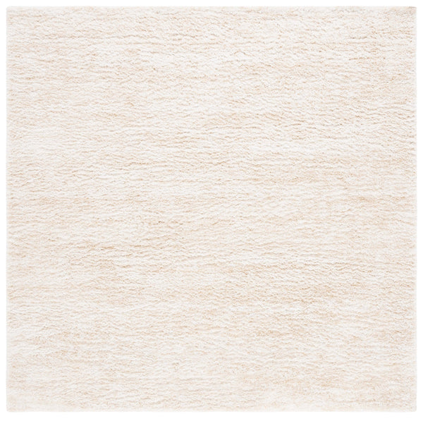 Safavieh Berber Round Area Rug - Luxurious Modern Shag In Ivory And Beige, Perfect For Cozy Living Spaces Ivory ,Beige Polyester Pile Ber563a-26