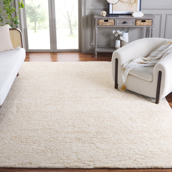 Safavieh Berber Plush Shag Runner Ivory Beige — Turkish-Made Flokati Texture, Plush 1¼" Pile, Hallway Elegance 2'-3" x 10'-0" BER563A-210
