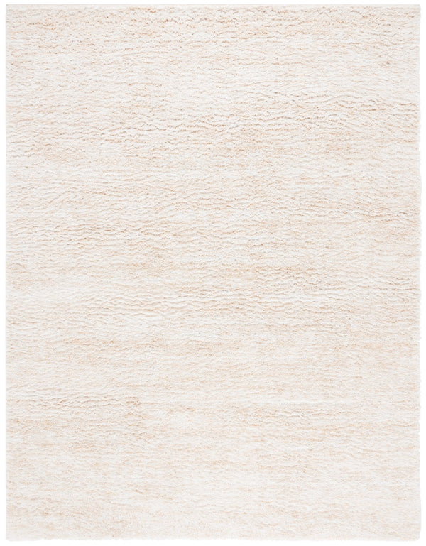 Safavieh Berber Round Area Rug - Luxurious Modern Shag In Ivory And Beige, Perfect For Cozy Living Spaces Ivory ,Beige Polyester Pile Ber563a-26