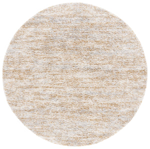 Safavieh Berber Round Area Rug - Luxurious Modern Shag In Ivory And Beige, Perfect For Cozy Living Spaces Ivory ,Light Gold Polyester Pile Ber563d-10