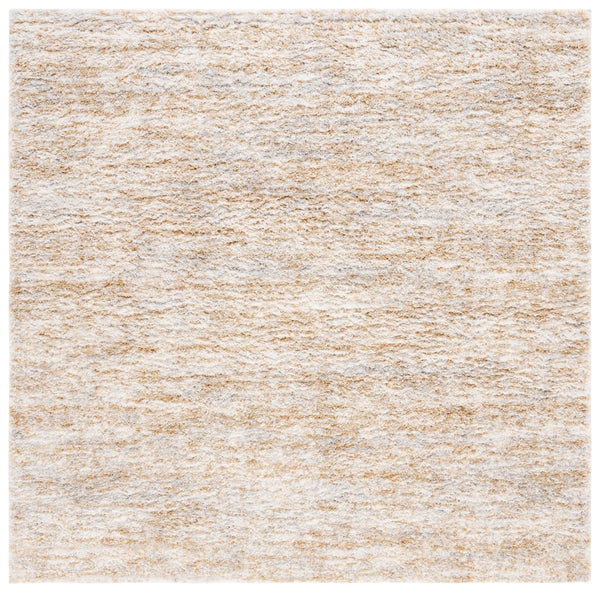 Safavieh Berber Plush Berber Shag Rug Ivory Light Gold — Power-Loomed In Turkey, Luxurious 1.25" Pile Comfort 8'-0" x 8'-0" BER563D-8SQ