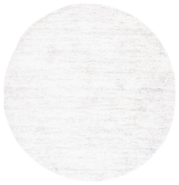 Safavieh Berber Round Area Rug - Luxurious Modern Shag In Ivory And Beige, Perfect For Cozy Living Spaces Ivory ,Light Grey Polyester Pile Ber563f-5ov