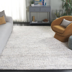 Safavieh Berber Round Area Rug - Luxurious Modern Shag In Ivory And Beige, Perfect For Cozy Living Spaces Ivory ,Light Grey Polyester Pile Ber563f-5ov