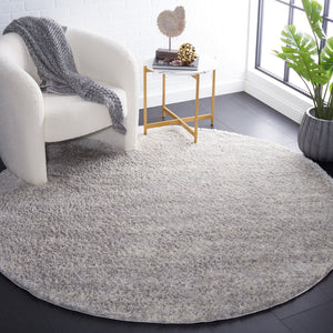 Safavieh Berber Round Area Rug - Luxurious Modern Shag In Ivory And Beige, Perfect For Cozy Living Spaces Grey ,Ivory Polyester Pile Ber563g-210