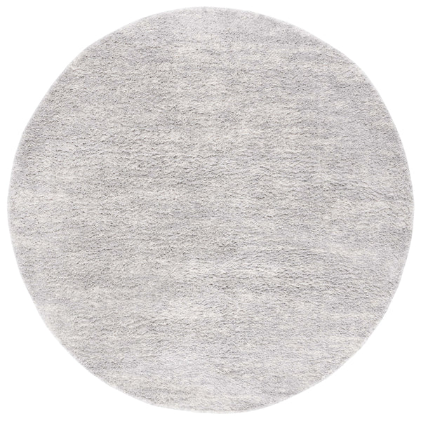 Safavieh Berber Round Area Rug - Luxurious Modern Shag In Ivory And Beige, Perfect For Cozy Living Spaces Grey ,Ivory Polyester Pile Ber563g-210