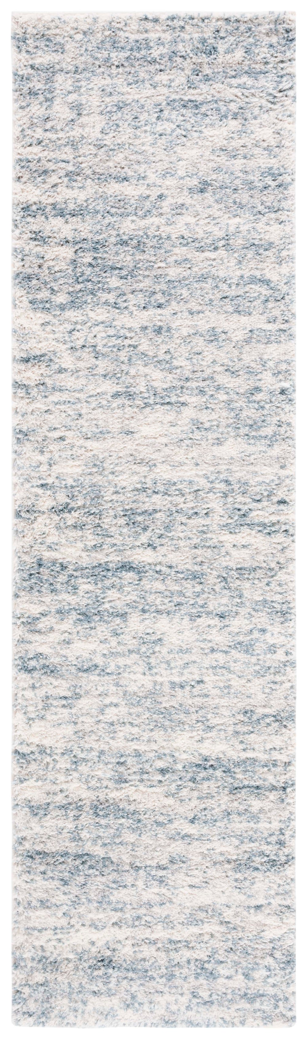 Safavieh Berber Plush Berber Shag Rug Ivory With Light Aqua Accents — 1.25" Pile, Power-Loomed Turkish Quality 6'-0" x 8'-0" BER563J-68