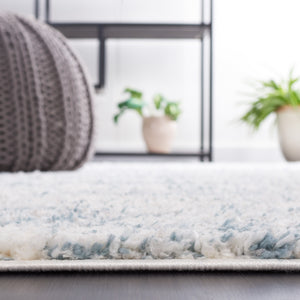 Safavieh Berber Round Area Rug - Luxurious Modern Shag In Ivory And Beige, Perfect For Cozy Living Spaces Ivory ,Light Aqua Polyester Pile Ber563j-26