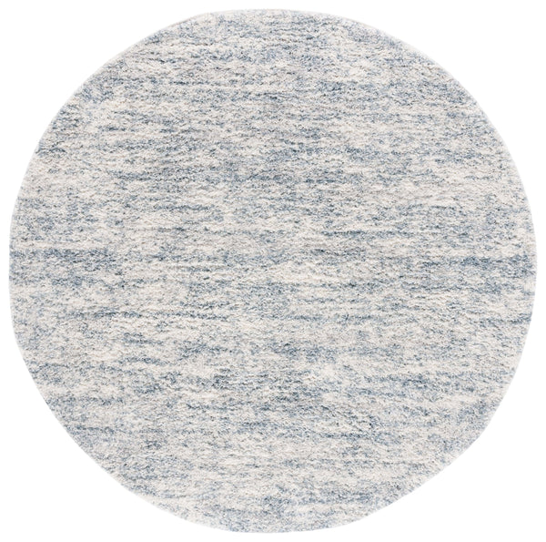 Safavieh Berber Round Area Rug - Luxurious Modern Shag In Ivory And Beige, Perfect For Cozy Living Spaces Ivory ,Light Aqua Polyester Pile Ber563j-26