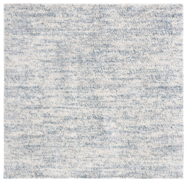 Safavieh Berber Plush Shag Rug Ivory With Light Aqua Accents — Power-Loomed Turkey, Cozy 1.25" Pile Feel 10'-0" x 10'-0" BER563J-10SQ